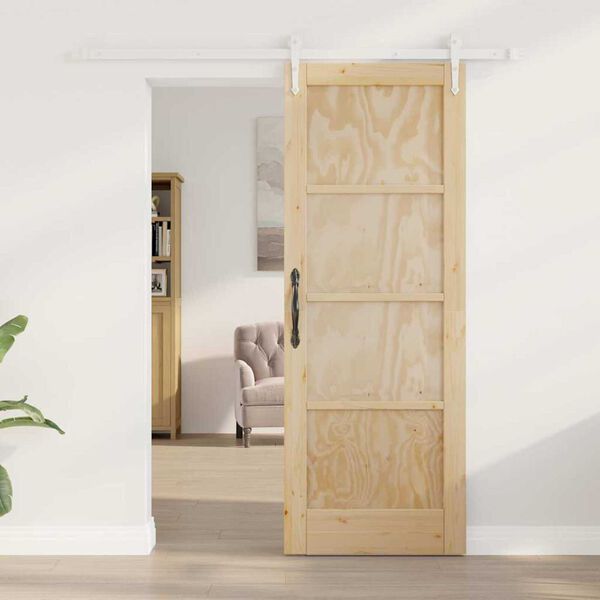 vidaXL Sliding Door ORKDAL Brown 73.5 x 198.5 cm Solid Pine Wood