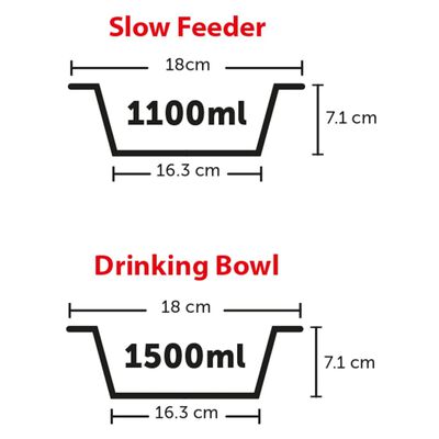 FLAMINGO Food Bowl Stand Suvi M 1100 ml and 1500 ml Grey