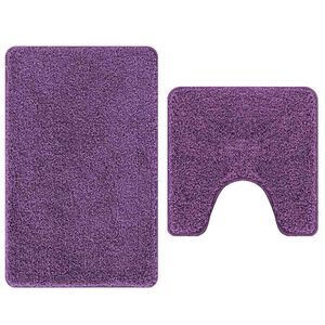 vidaXL Anti-slip Bath Mat Set 2 pcs Purple 50 x 50 cm PP