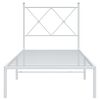 vidaXL Metal Bed Frame without Mattress with Headboard White 80x200cm