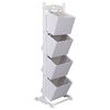 vidaXL 4-Layer Basket Rack White 35x35x125 cm Wood