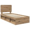 vidaXL Bed Frame Artisian Oak 75 x 190 cm Solid Pine Wood