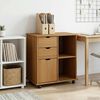 vidaXL Rolling Cabinet Honey Brown 63.5 x 39 x 65.5 cm Solid Pine Wood