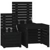 vidaXL 3 Piece Garden Box Set Black Solid Wood Pine
