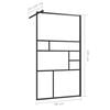 vidaXL Walk-in Shower Wall with Clear ESG Glass 90x195 cm Black