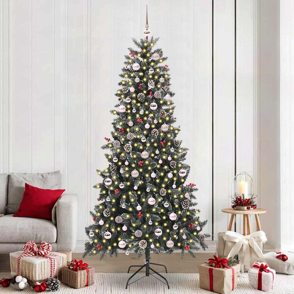 vidaXL Artificial Christmas Tree with 300 LEDs with Stand Green 240 cm
