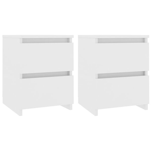 vidaXL Bedside Cabinets 2 pcs White 30x30x40 cm Engineered Wood