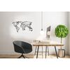 Homemania Wall Decoration World Map 11 100x53 cm Metal Black