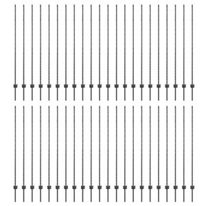 vidaXL Embedded Fence Post 44 pcs Grey 200 cm Powder-Coated Steel
