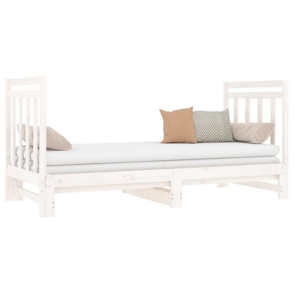 vidaXL Pull-out Day Bed without Mattress White 2x(90x190) cm