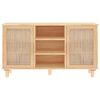 vidaXL Sideboard Brown 105x30x60 cm Solid Wood Pine and Natural Rattan