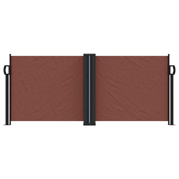 vidaXL Retractable Side Awning Brown 100x1000 cm