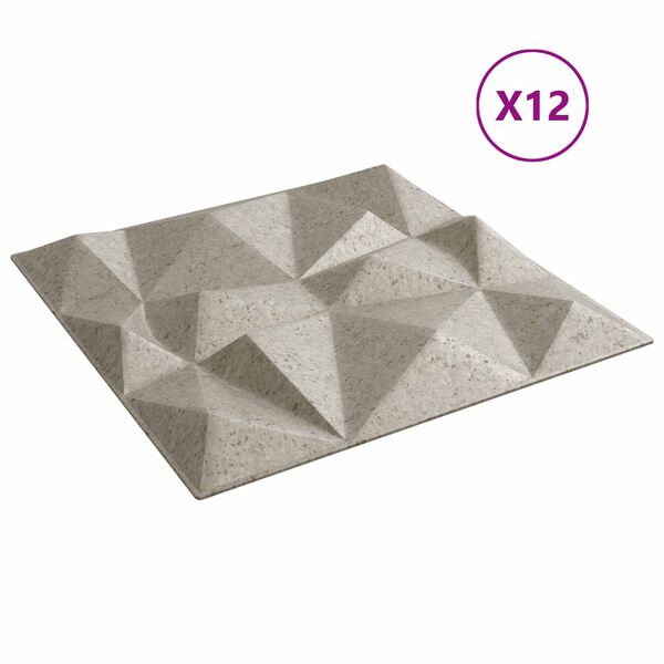vidaXL Wall Panels 12 pcs Diamond Beton 50 x 50 cm XPS Foam