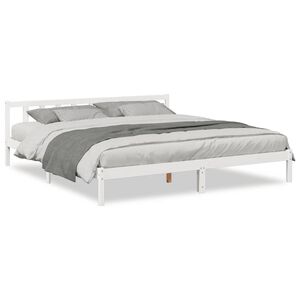 vidaXL Extra Long Bed Frame without Mattress White 180x210 cm Solid Wood Pine