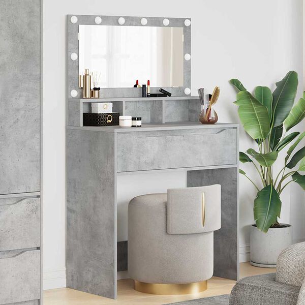 vidaXL Bedroom Dressing Tables Concrete Grey 80 x 39.6 x 135 cm