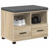 vidaXL Hall Bench with Cushion with Drawer Sonoma Oak 60 x 38 x 46 cm
