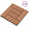 vidaXL Decking Tile 11 pcs Brown 30 x 30 cm WPC