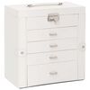 vidaXL Jewellery Box 5-Layer with Mirror Lockable White