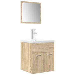 vidaXL 3 Piece Bathroom Furniture Set Sonoma Oak Engineered Wood
