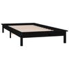 vidaXL LED Bed Frame without Mattress Black 100x200 cm Solid Wood