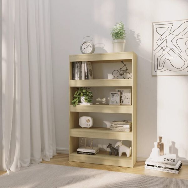 vidaXL Book Cabinet/Room Divider Sonoma Oak 80x30x135 cm Engineered Wood