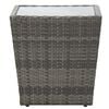 vidaXL Tea Table Grey 41.5x41.5x43 cm Poly Rattan and Tempered Glass