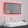 vidaXL LED Bathroom Mirror High Gloss Grey 80x8.5x37 cm Acrylic