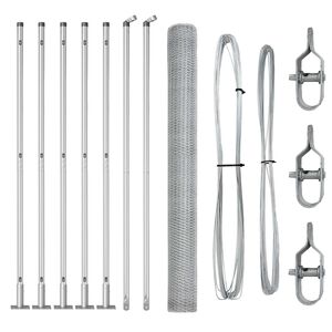 vidaXL Hexagonal Fence with Concrete Base 10 x 1.6 m Galvanised Steel