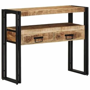 vidaXL Console Table with Shelf Brown 90 x 33 x 75 cm Solid Mango Wood