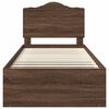 vidaXL Bed Frame with Headboard Brown Oak 90 x 200 cm Solid Pine Wood