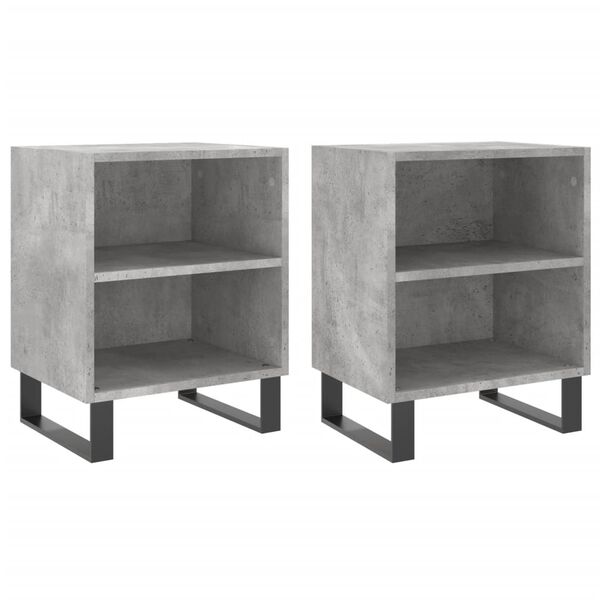vidaXL Bedside Cabinets 2 pcs Concrete Grey 40x30x50 cm Engineered Wood
