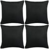 vidaXL Cushion Covers 4 pcs Linen-look Black 40x40 cm