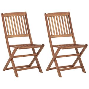 vidaXL Folding Chairs 2 pcs Solid Acacia Wood