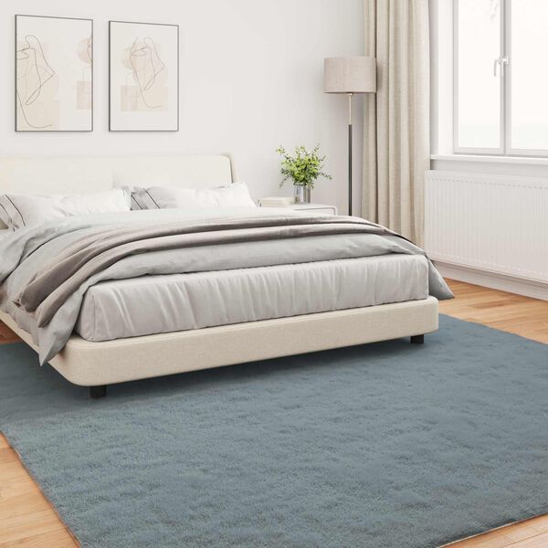 vidaXL Faux Rabbit Fur Rug Olite Anthracite 240 x 240 cm Polyester