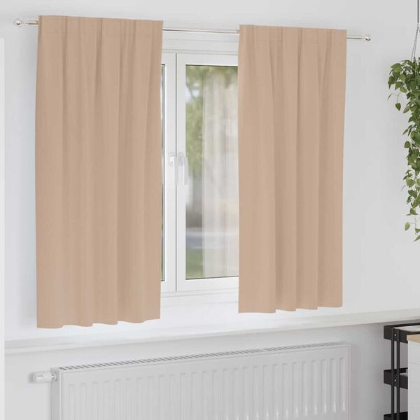 vidaXL Blackout Curtains with Rings 2 pcs Taupe 175 x 140 cm Polyester