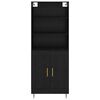vidaXL Highboard Black Oak 69.5 x 34 x 180 cm Engineered Wood