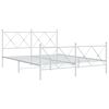 vidaXL Metal Bed Frame without Mattress with Footboard White 160x200cm