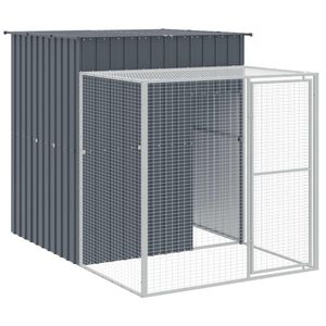 vidaXL Chicken Cage with Run Anthracite 165x251x181cm Galvanised Steel