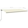 vidaXL Manual Retractable Awning with LED 6x3.5 m Cream