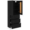 vidaXL Highboard Black Oak 69.5 x 34 x 180 cm Engineered Wood