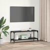 vidaXL TV Cabinet Black Oak 100 x 33 x 41 cm Engineered Wood and Iron