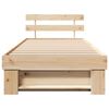 vidaXL Bed Frame with Headboard Brown 100 x 200 cm Solid Pine Wood