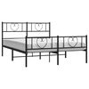 vidaXL Metal Bed Frame without Mattress with Footboard Black 140x190cm