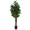 vidaXL Artificial Fiddle Leaf Fig Tree 232 Leaves 180 cm Green