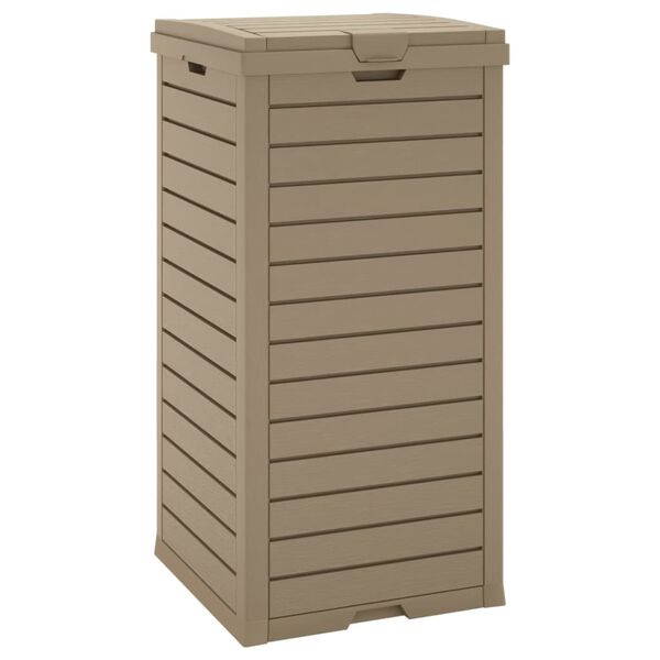 vidaXL Outdoor Garbage Bin Light Brown 41x41x86 cm Polypropylene