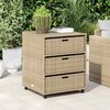 vidaXL Garden Storage Cabinet Beige 55x59x69 cm Poly Rattan