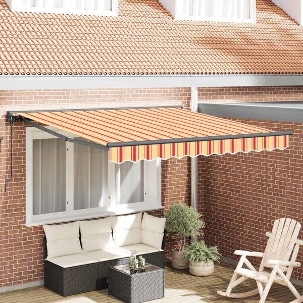 vidaXL Retractable Awning Multicolour 300 x 250 cm Polyester and Metal