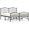 vidaXL Metal Bed Frame without Mattress with Footboard Black 150x200cm