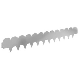 vidaXL Lawn Edging 50 pcs 103 x 15 cm Steel Silver