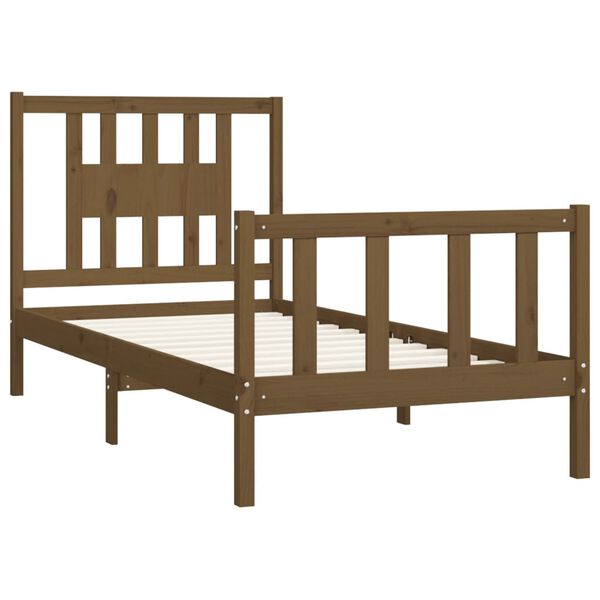 vidaXL Bed Frame without Mattress Honey Brown Solid Wood Pine 90x200 cm